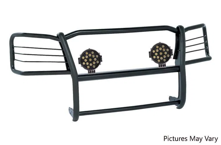 17GT25MA-PLB – BLACK HORSE Grille Guard, 3-Piece Modular Powder Coated Black Steel Modular 1-1/2 Inch Diameter With B...
